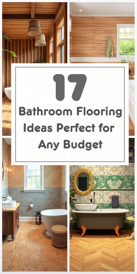 From stylish tiles to warm wood-inspired options, these 17 bathroom flooring ideas offer something for every taste and budget. Start your makeover today! Bathroom Flooring With Oak Cabinets, Tile And Wood Floors Combo, Bathroom With Hardwood Floors, Bathroom Tile Floor Ideas, Bathroom Floor Tiles Ideas, Onyx Bathroom Ideas, Vintage Bathroom Floor, Tile Ideas For Bathroom, Natural Stone Tile Bathroom