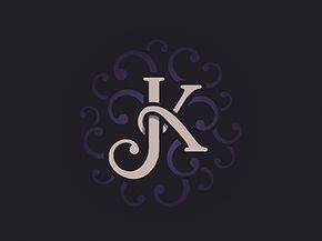 I really like this lettermark because the K wraps around the J, and they both share the same straight line. Jay Kay, The Letter K, Letter K, Jay, Monogram, Black, Design