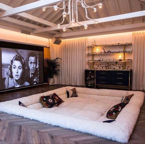 Home Cinema Room, Sunken Living Room, Couch Design, Home Theater Rooms, Home Theater Design, Renovation Design, Dream House Rooms, Cinema Room, Dream House Interior