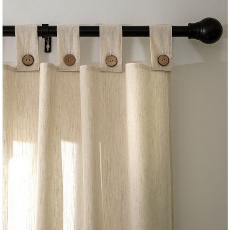 Buy Habitat Button Voile Unlined Tab Top Curtain - Natural | Curtains | Habitat