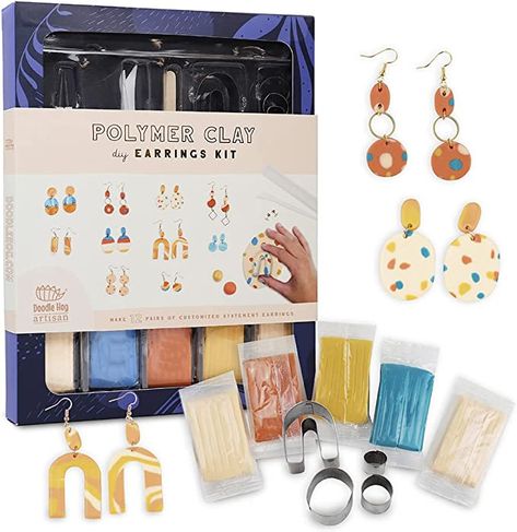 Clay Earring Making, Earring Making Supplies, Step Design, Earring Kit, Diy Crafts For Adults, Jewelry Making Kits, Polymer Clay Diy, Jewelry Making Kit, Earring Making