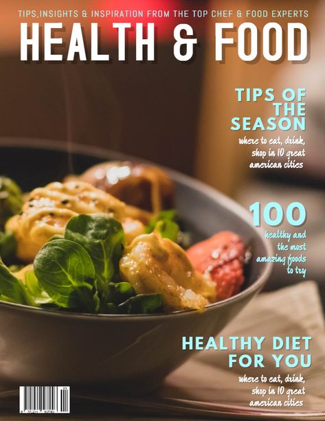 Food health magazine cover social media post template. Food Magazine Layout Design, Food Magazine Cover, Restaurant Magazine, Food Magazine Layout, Magazines Cover, Cooking Magazine, Ad Inspiration, Magazine Cover Template, Health Magazine Cover