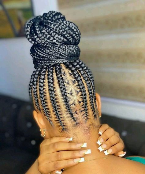 Braided Pony, Protective Hairstyles For Natural Hair, Feed In Braids Hairstyles, Braided Styles, Feed In Braid, Printed Pleated Skirt, Braided Updo, Braids Hairstyles, Black Beauty