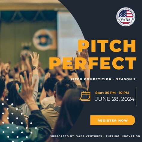 Is your startup idea the next big thing? Join Pitch Perfect Season 2 & collaborate with a powerhouse community! Connect with VABA's $50M VC fund, top investors & fellow entrepreneurs. Register now: https://www.vabaus.com/event-details/pitch-perfect-pitch-competition-season-2 Together, let's create the future of business! #PitchPerfect #VABA #StartupCommunity Pitch Competition, Perfect Pitch, Big Thing, Event Details, Pitch Perfect, The Next Big Thing, Start Up, The Future, The Next