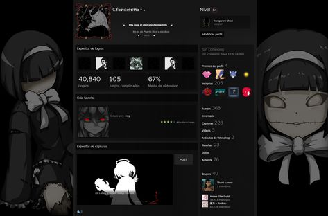 Aesthetic Steam Profile, Steam Profile Ideas, Steam Background, Steam Pfp, Steam Profile, Steam Ideas, Soul Eater Manga, Kawaii Rainbow, Black Banner