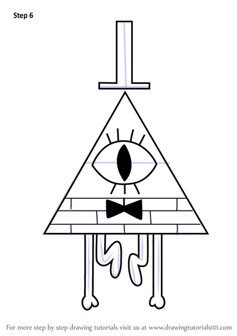 Learn How to Draw Bill Cipher from Gravity Falls (Gravity Falls) Step by Step : Drawing Tutorials Bill Cipher, Learn Drawing, Gravity Falls, Gravity, To Draw, Step By Step, For Kids