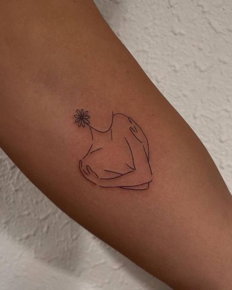 210 Meaningful Self-Love Tattoo Designs (2023) - TattoosBoyGirl Self Love Arm Tattoo, Women Tattoos Inner Arm, Inner Arm Fine Line Tattoo, Fine Line Tattoo On Arm, Fine Line Tattoo Self Love, Fine Line Self Love Tattoo, Tattoo Inner Arm Women, Fine Line Woman Tattoo, Love Your Body Tattoo