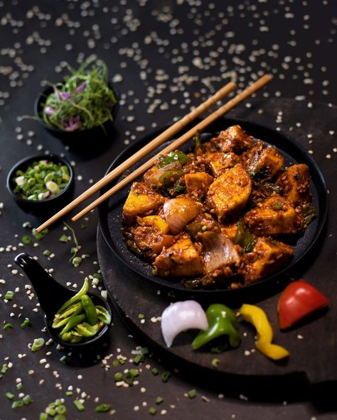 Paneer Tikka Photography, Paneer Photography, Tikka Photography, Tandoori Paneer, Food Photography Composition, Chilli Paneer, Paneer Tikka, Flower Stencil, Paneer