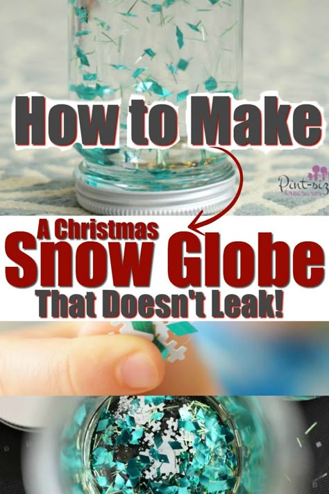 Want to know how to make a Christmas Snow globe that doesn't leak? You'll love this simple, DIY Christmas snow globe that's super simple and looks vibrant, bright and cheery for years of Christmas snow globe fun! #Christmascraft #snowglobe #DIYChristmas #Christmasdecor #homemadeChristmas #easysnowglobe #DIYcrafts #easyChristmascraft #Christmaskidcrafts #craftsforkids Diy Christmas Snow Globe, Easy Snow Globes, Snow Globe For Kids, Christmas Snow Globes Diy, Homemade Snow Globes, Homemade Snow, Globe Diy, Kids Globe, Snow Globe Crafts