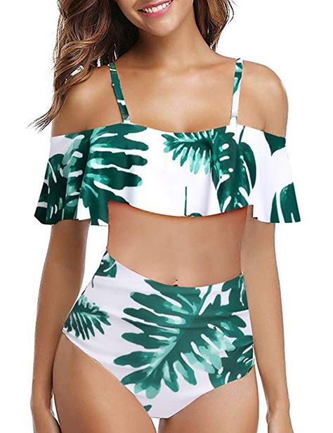 W YOU DI AN Women High Waisted Bikini Flounce Top Bathing Suits Swimsuit  #affiliate Summer Bathing Suits, Games Design, Flounce Top, App Games, Women Swimsuit, Trendy Swimwear, Vintage Swimsuits, Cute Bathing Suits, Monokini Swimsuits