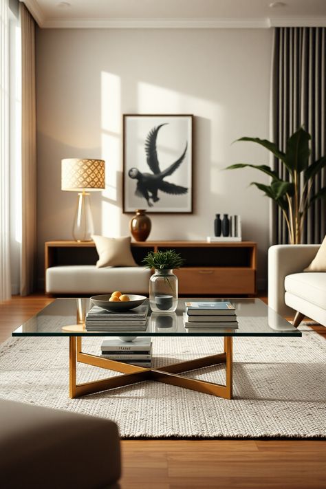 Clear coffee tables can be the perfect addition to any modern living room! They bring elegance to your space while creating an airy feel. From minimalist designs that blend seamlessly with any decor to striking unique styles that anchor your room, this list of 10 affordable ideas will spark your creativity. Discover how these versatile pieces not only uplift your decor but also maximize space. Perfect for small apartments or spacious homes, clear furniture shows off your beautiful items while keeping things fresh and open. Modern Coffee Table Decor Ideas, Modern Coffee Table Decor, Clear Furniture, Coffee Table Decor Ideas, Clear Coffee Table, Coffee Table Inspiration, Fabric Table Runner, Table Inspiration, House Furniture Design