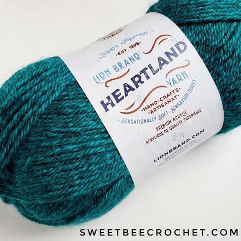 Lion Brand Heartland - Yarn Review - Sweet Bee Crochet Lion Brand Heartland, Lion Mandala, Bee Crochet, Photo Pattern, Acrylic Fiber, Lion Brand, Website Branding, Worsted Weight Yarn, Worsted Weight