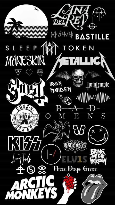 Grunge Band Logos, Band Logos Ideas, Band Logo Ideas, A7x Logo, Shuffle Ideas, Bastille Band, Metal Wallpaper, Wallpaper Hippie, Metallica Logo