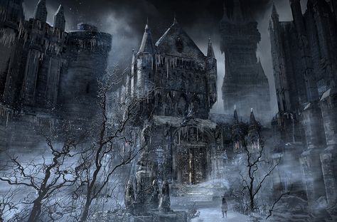 Bloodborne: Cainhurst Castle Gothic Atmosphere, Bloodborne Concept Art, Bloodborne Art, Gothic Castle, Castle Art, 다크 판타지, Fantasy Castle, Fantasy Places, Gothic Horror