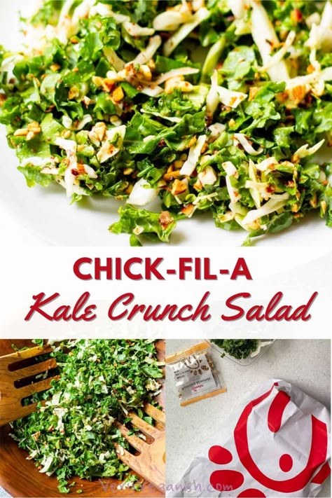 Chick Fil A Kale Salad Recipe, Kale Crunch Salad, Kale Salad Dressing, Curly Kale, Dijon Dressing, Crunch Salad, Kale Salad Recipes, Kale Recipes, Healthy Side Dish