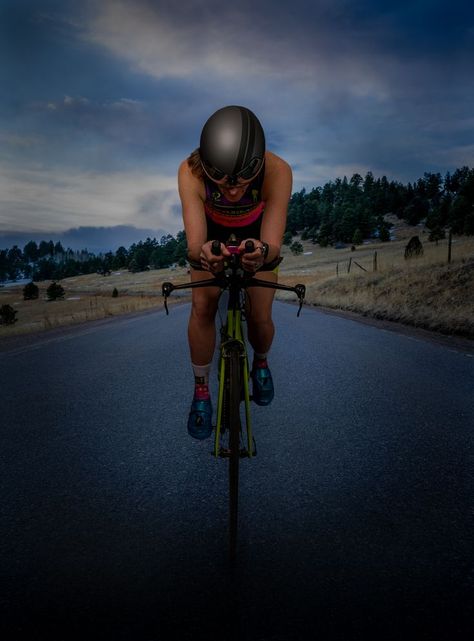 Triathlon athlete descending a mountain pass Action Images, Fire Island, Youth Sports, Sports Photography, Triathlon, Cycling, Sports, Photography, Fictional Characters