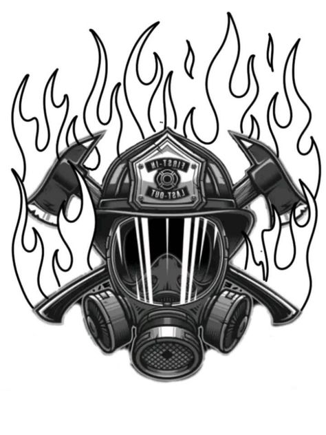 Fire Department Tattoos, Fireman Tattoo, Military Sleeve Tattoo, Firefighter Drawing, Fighter Tattoo, Firefighter Logo, Fire Medic, Firefighter Tattoo, Fire Fighter Tattoos