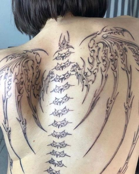 Skeleton fairy wings spine tatoo Fairy Wing Tattoos, Back Tattoos Spine, Sharpie Tattoos, Sick Tattoo, Skeleton Tattoos, Photographie Portrait Inspiration, Tattoo Style Drawings, Spine Tattoo, Back Tattoo Women