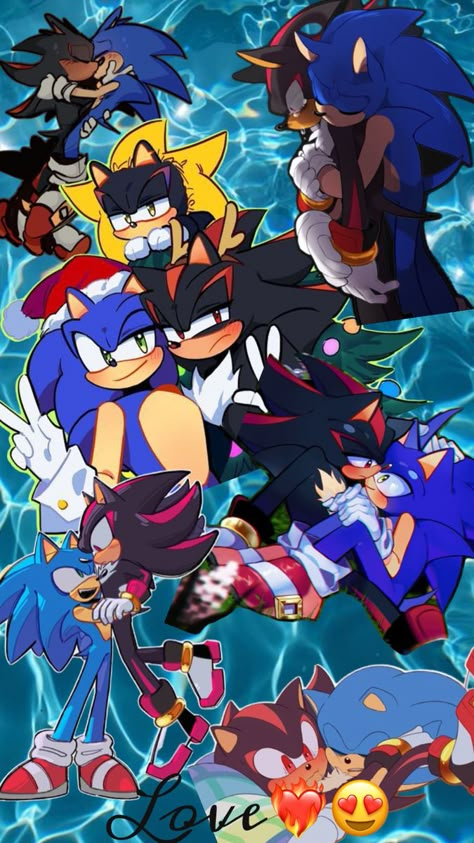 Shadow X Sonic, Sonic X Shadow Fanart, Love Shadow, Shadow Sonic, Hedgehog Movie, Hedgehog Art, Shadow Art, Sonic And Shadow, Sonic Fan Art