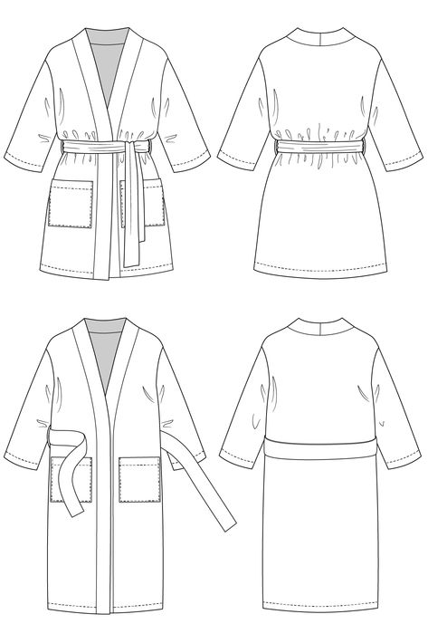 Lahja Unisex Dressing Gown Sewing Pattern | Named Clothing Dressing Gown Sewing Pattern, Men's Sleepwear & Loungewear, Dressing Gown Pattern, Petticoat Pattern, Gown Sewing Pattern, Gown Drawing, Kimono Dressing Gown, Womens Clothing Patterns, Baby Dress Patterns