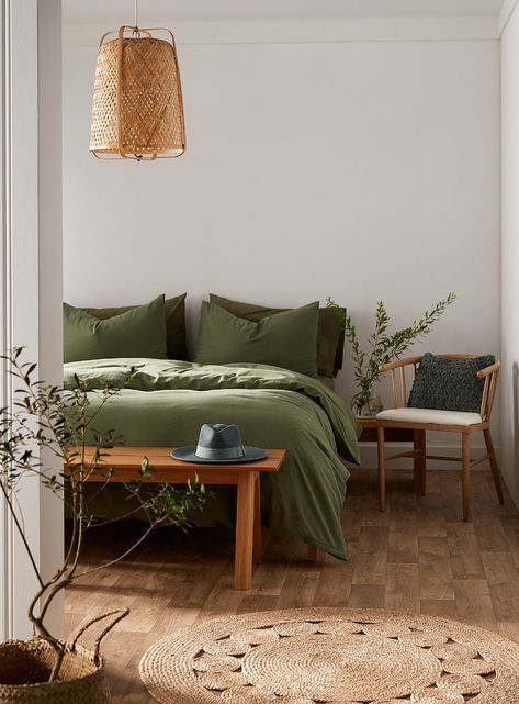 Linen and cotton duvet cover set | Simons Maison | Duvet Covers | Bedroom | Simons Bedroom Green, Apartment Inspiration, Cotton Duvet Cover, Room Inspiration Bedroom, Bedroom Aesthetic, Cotton Duvet, Dream House Decor, Duvet Cover Set, New Room