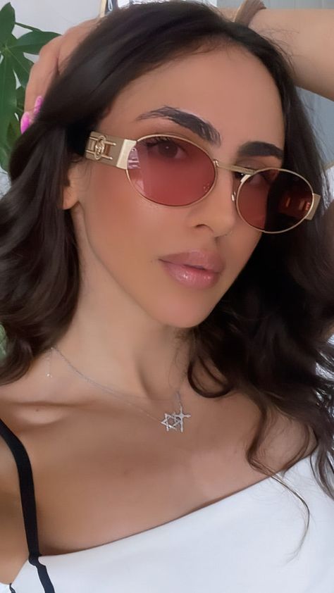 Brand new Versace VE2264 Gold Round Sunglasses. 100% UVA/UVB Protected lens. Adjustable nose pads. Measures 56-18-140.Retail price $483. Comes with box, case, cloth, and all papers. Pink Sunglasses Outfit, Stylish Sunglasses Women, Versace Sunglasses Women, Aesthetic Finds, Rosé Details, Pink Sunglasses, Versace Sunglasses, Rimless Sunglasses, Men's Eyeglasses