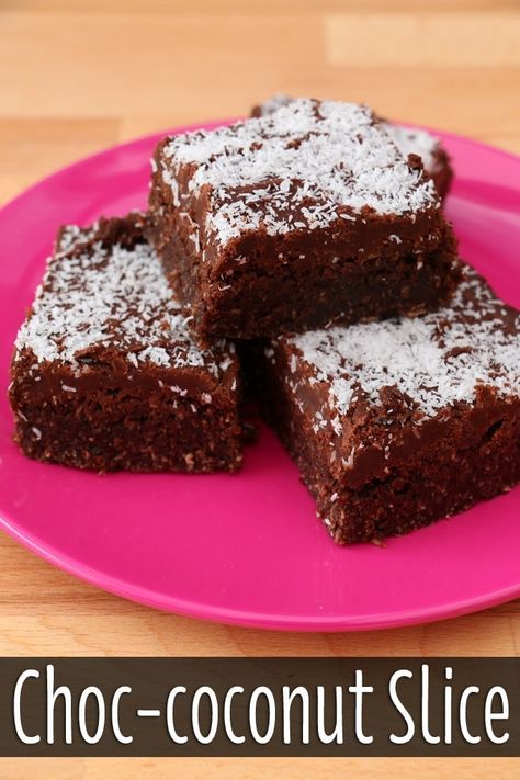 After School Treats, Morning Tea Recipes, Chocolate Weetbix Slice, Chocolate Coconut Slice, Coconut Slice, Chocolate Slice, Tray Bake Recipes, Desserts With Biscuits, Chocolate Crunch