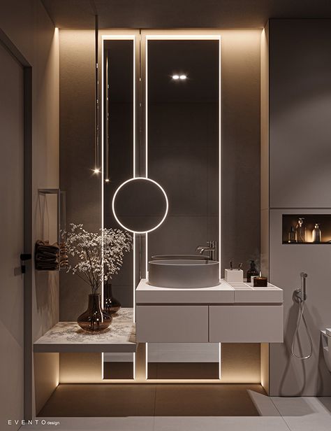 Dining Basin Design, Washbasin Design For Bathroom, Washroom Vanity Designs, Powder Washroom, Luxury Powder Room Design, Powder Toilet, Toilet Interior, Washroom Vanity, Luxury Powder Room