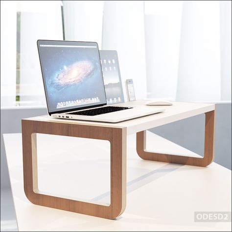 Meja Laptop, Meja Industrial, Computer Table Design, Diy Standing Desk, Laptop Table For Bed, Wooden Laptop Stand, Minimalist Furniture Design, Cnc Furniture, Table Designs