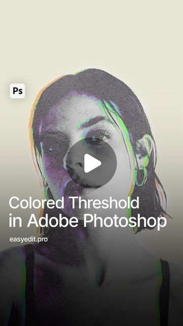 EasyEdit - Design Resources & Tutorials on Instagram: "Here’s how to achieve this simple colored threshold effect in Photoshop!  📎Add your photo, and remove its saturation. Go to Curves to increase the intensity of black and white. 📎Now, go to Select - Color Range and click on the black color.  📎Add a gradient map with several bright color stops. Move the layer with gradient map around to make a little color offset. 📎Add a fill layer with some yellowish color to make the background more realistic. Change the blending mode of this layer. 📎Add some paper texture and set its mode to overlay. Now you can also turn your effect into a simple poster - add a rectangle and paint it to match the color offset. Add text and extra elements to your liking.  Your Colored Threshold effect is ready! # Gradient Map, Photoshop Tricks, Effect Photoshop, Simple Poster, Photoshop Tips, Poster Colour, A Rectangle, Add Text, Poster Making