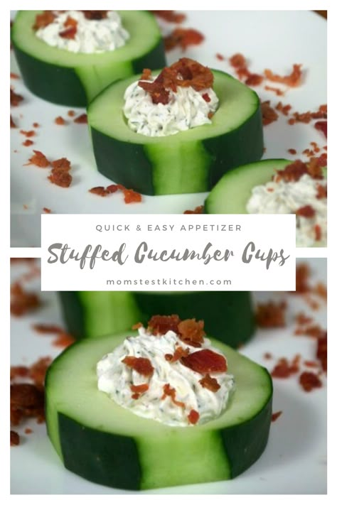 Stuffed Cucumber Cups are a quick and easy, light appetizer that is perfect for any occasion! A simple, family favorite recipe, they are perfect to feed a crowd! Cucumber Bites Appetizers, Cucumber Snacks, Cucumber Appetizers, Cucumber Cups, Best Vegetable Recipes, Cucumber Bites, Light Appetizers, Quick And Easy Appetizers, Party Appetizers Easy