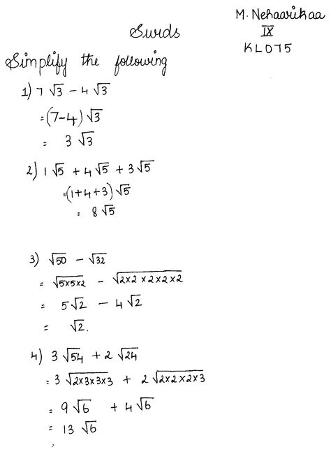 Practice problems in surds Surds Notes, Logic Math, Maths Worksheet, Rat House, Writing Mini Lessons, Math Madness, 4 Grade, Math Tools, Math Operations