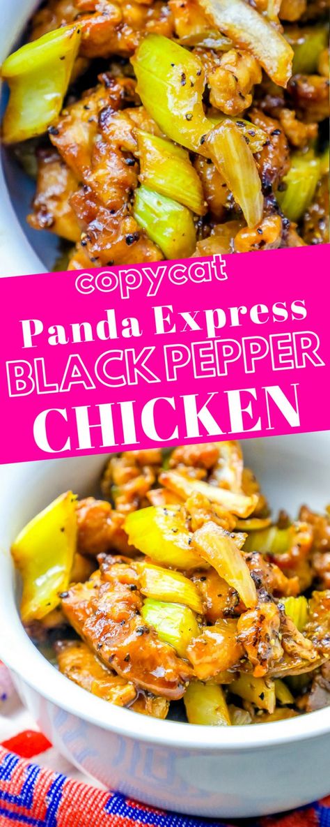 Panda Express Black Pepper Chicken, Copycat Panda Express, Panda Express Recipes, Chicken And Peppers, Chinese Dishes Recipes, Easy Baked Pork Chops, Chicken Wing Recipes Baked, Black Pepper Chicken, Recipes With Chicken And Peppers