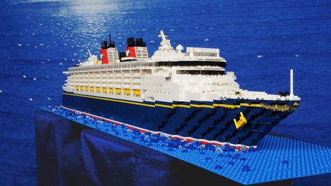 Lego Cruise Ship, Fantasy Cruise Ship, Disney Cruise Ship, Cruise Ship Models, Lego Boats, Disney Wonder Cruise, Lego Boat, Basketball Life, Disney Cruise Ships