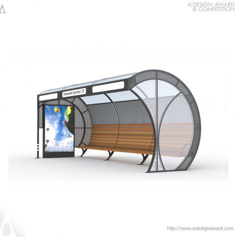 A' Design Award and Competition - Images of Shell by Evgeniy Ivaschenko Bus Stop Design, Bus Shelters, Bus Stand, Shelter Design, Wood Gate, Urban Furniture, Shed Design, Street Furniture, Bus Station