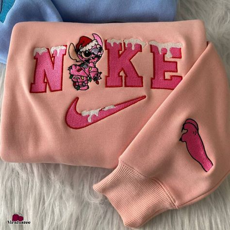 Etsy Nike Sweatshirt, Nike Embroidery Sweatshirt, Christmas Nike, Nike Embroidered Sweatshirt, Nike Hoodies, Nike Embroidery, Nike Crewneck Sweatshirt, Christmas Attire, Sweatshirt Nike