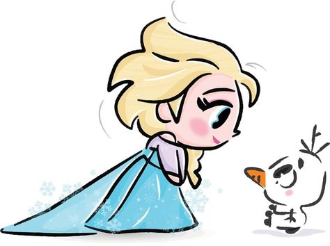 Disney Character Stickers, Elsa Chibi, How To Draw Elsa, Frozen Stickers, Elsa Cartoon, Elsa Drawing, Chibi Disney, Frozen Drawings, Baby Disney Characters