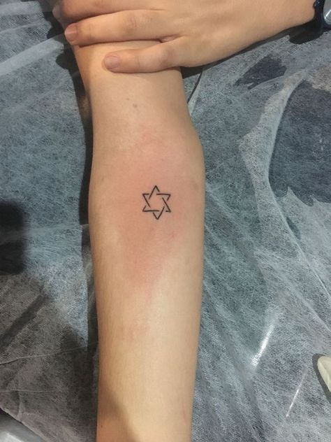 Jewish Tattoos For Women, David Star Tattoo, Jewish Star Tattoo, Star Of David Tattoo, Jewish Tattoo, David Tattoo, Hebrew Tattoo, Men Tattoos Arm Sleeve, Map Tattoos