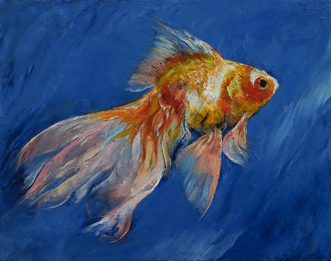 Goldfish by Michael Creese Goldfish Art, Koi Betta, Koi Painting, Koi Art, Gold Fish, Fish Art, Pastel Painting, Gold Collection, Aquarium Fish