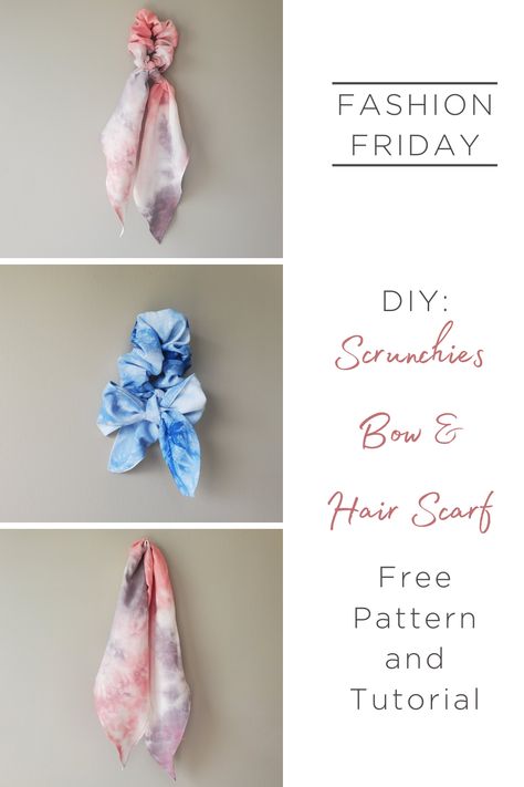 Diy Scrunchie Scarf, Scrunchies With Ribbon, Bow Scrunchie Pattern, Sew Scrunchies Diy, Scarf Scrunchie Pattern, Headbands Diy, Scrunchie Scarf, Scarf Diy, Eye Balls