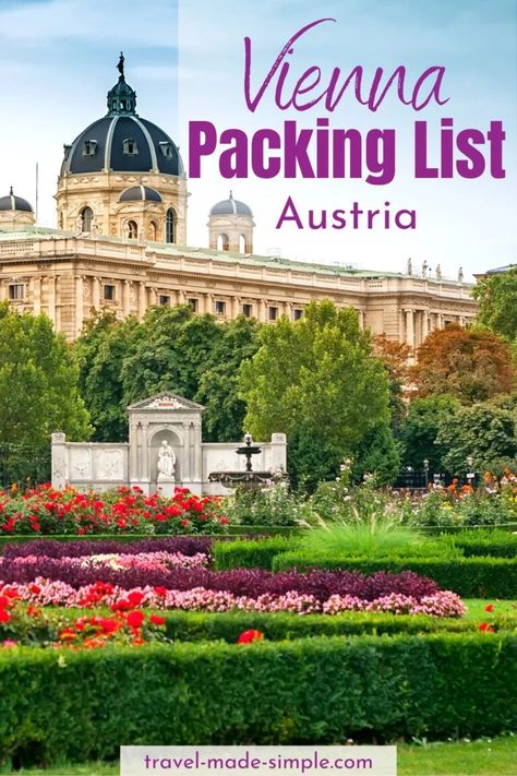 This Vienna packing list has all the tips you need for what to pack for Vienna, Austria, especially for carry on travelers. Vienna Fall Fashion, Vienna Packing List, Vienna Travel Tips, What To Wear In Vienna In September, 5 Day Packing List Summer, Vienna Austria Outfits Summer, Vienna Outfit Spring, Vienna Outfit Summer, Vienna Austria Outfits