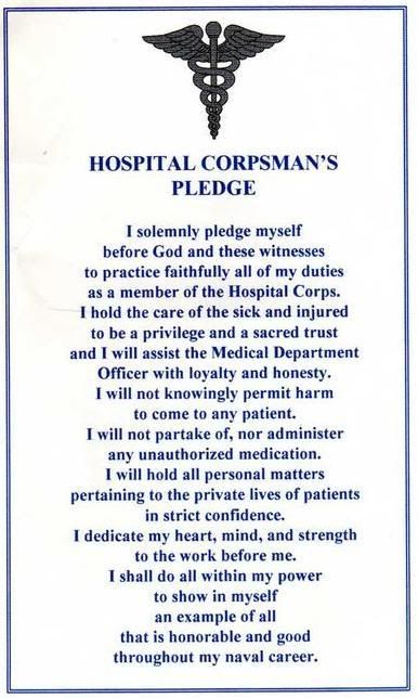 Our Oath, we took it at graduation from Corps School. Hospital Corpsman, Navy Hospital Corpsman, Veteran Quotes, Navy Corpsman, Army Medic, Navy Families, Funny Medical, Military Deployment, Navy Day