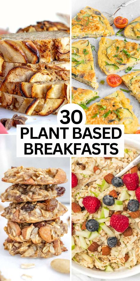 Whole Foods Plant Based Breakfast, Plant Based Breakfasts, Easy Breakfast Ideas Vegetarian, Whole Grain Breakfast Ideas, Wfpb Breakfast Recipes, Plant Based Breakfast Easy, Vegan Breakfast Bowls, Healthy Plant Based Breakfast, Oatmeal And Peanut Butter