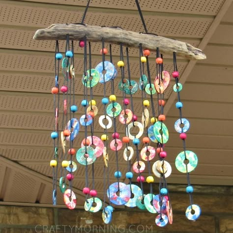 Wind Chime Diy, Diy Windchimes, Washer Crafts, Carillons Diy, 4h Projects, Washer Jewelry, Hantverk Diy, Wind Chimes Craft, Diy Summer Crafts