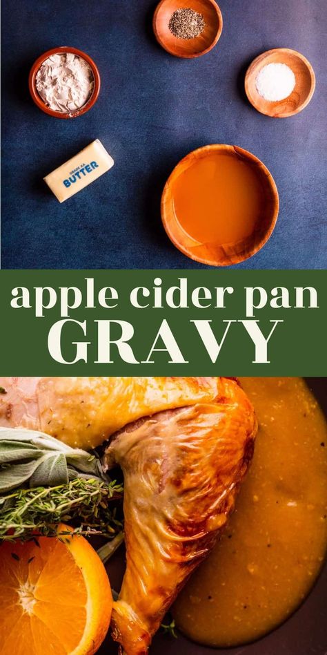 Learn how to make the perfect homemade turkey gravy for your Thanksgiving dinner. This Apple Cider Turkey Gravy recipe combines savory pan drippings with a touch of sweetness. Apple Cider Turkey, Gravy For Thanksgiving, Thanksgiving Green Beans, Turkey Gravy From Drippings, Turkey Gravy Easy, Make Apple Cider, Turkey Pan, Homemade Turkey Gravy, Gravy From Scratch