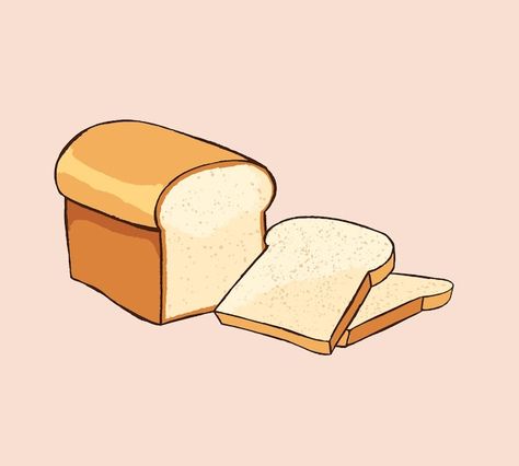 Hand drawn sandwich bread homemade white... | Premium Vector #Freepik #vector #bread-loaf #white-bread #toast-bread #bread-slice Bread Doodle Cute, Loaf Drawings, Loaf Of Bread Illustration, Bread Loaf Illustration, Bread Illustration Cute, Slice Of Bread Drawing, Bread Loaf Drawing, How To Draw Bread, Bread Drawing Simple