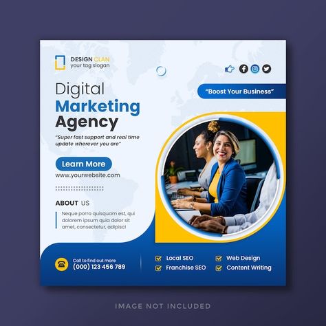 Digital marketing agency and corporate s... | Premium Psd #Freepik #psd #website-banner #website-post #banner-template #corporate-post Corporate Banner Design Creative, Business Banner Design Ideas, Digital Marketing Post Design, Marketing Template Design, Marketing Banner Design, Marketing Poster Design, Digital Marketing Poster, Digital Marketing Banner, Creative Post Design