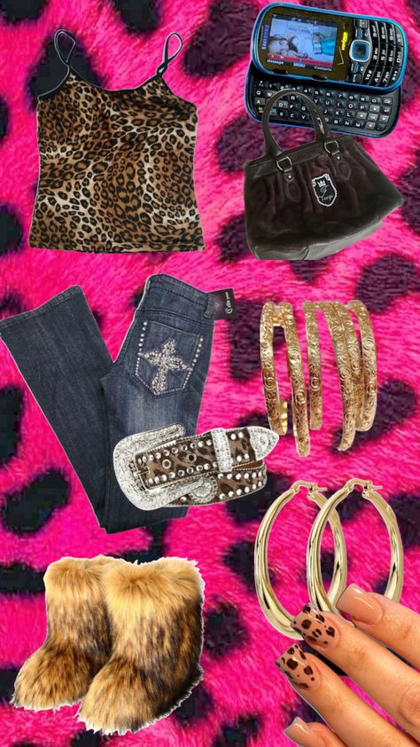 animal print outfit inspo #y2k #y2kfashion #y2kaesthetic #leopardprint #cheetahprint Animal Print Y2k, Kitty Birthday Theme, Hello Kitty Birthday Theme, Vday Party, Cheetah Print Outfits, Outfit Inspo Y2k, Mcbling Fashion, 21st Bday Ideas, Animal Print Party