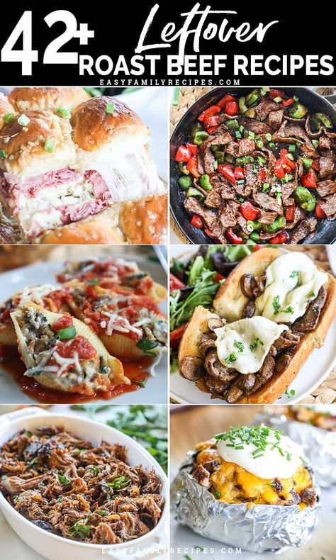 More than 42 ways to use up your leftover roast beef. These recipes bring your leftovers back to life and the whole family will enjoy them! These are simple, family friendly recipes that are delicious! Using Leftover Roast Beef, Roast Beef Tacos, Leftover Beef Recipes, Roast Beef Deli Meat, Leftover Roast Beef Recipes, Shredded Beef Recipes, Leftover Pot Roast, Leftover Roast Beef, Sliced Roast Beef