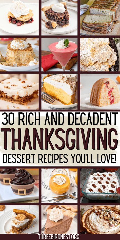 Decadent Thanksgiving Desserts: From Classic Pies to Creative Twists - This Little Nest Delightful and decadent Thanksgiving desserts that will steal the show! Pick your favorite Thanksgiving Dessert today and plan ahead for the Best holiday season ever.  Thanksgiving desserts, Autumn dessert menu, Thanksgiving menu, Thanksgiving easy desserts. Modern Desserts, Divine Recipes, Thanksgiving Dessert Recipes, Autumn Dessert, Thanksgiving Desserts Table, Unique Pies, Fun Thanksgiving Desserts, Thanksgiving Food Sides, Thanksgiving Desserts Easy